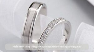 nhẫn cưới vàng trắng 18k