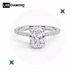 Nhẫn cầu hôn oval pave